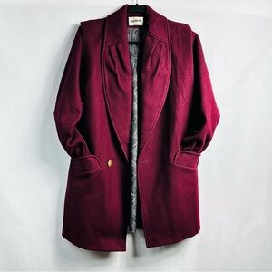 Vintage DonnyBrook 80% Wool Women’s Sz 10 Burgundy Pea Coat
